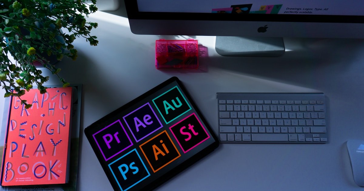 Graphic design software tools on computer screen